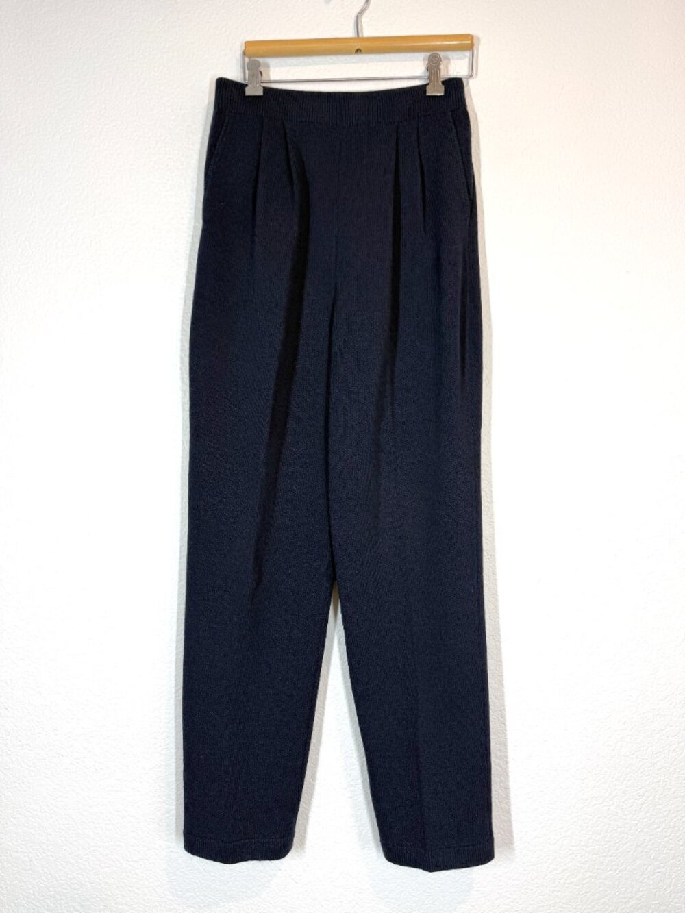 St John Collection Santana Knit Pants Blue Pleated High Waist Quiet Luxury 4 - Picture 10 of 11